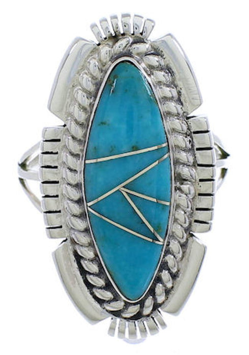 Southwestern Jewelry Turquoise Silver Ring Size 6-1/4 TX40709