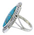 Southwestern Jewelry Turquoise Inlay Silver Ring Size 5-1/4 TX40711