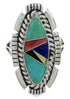Multicolor Sterling Silver Jewelry Southwest Ring Size 8-1/4 TX40739