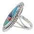 Multicolor Silver Jewelry Ring Size 7-1/4 TX40754