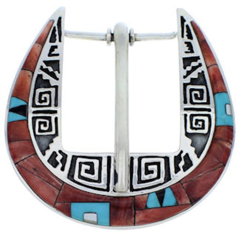 Multicolor Inlay Southwestern Ranger Belt Buckle TX40799