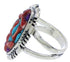 Silver Southwest Multicolor Inlay Ring Size 6-3/4 TX38058