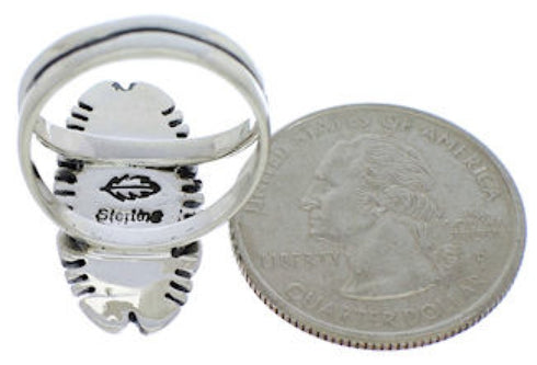 Multicolor Genuine Silver Inlay Ring Size 5-3/4 TX38165