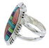 Genuine Silver Multicolor Inlay Southwest Ring Size 8-3/4 TX38087
