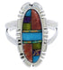 Genuine Sterling Silver Southwest Multicolor Ring Size 9-1/4 TX38112