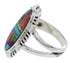 Southwestern Inlay Genuine Silver Multicolor Ring Size 7-1/2 TX38123