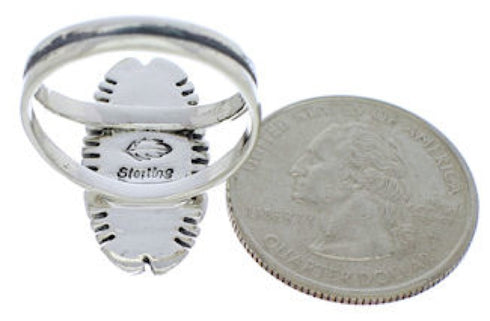 Southwestern Inlay Sterling Silver Multicolor Ring Size 7-3/4 TX38124