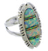 Authentic Sterling Silver Southwest Opal Inlay Ring Size 7-3/4 TX38150