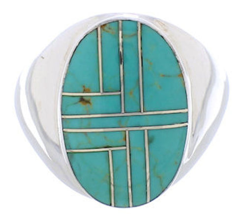 Genuine Sterling Silver Jewelry Turquoise Ring Size 8-3/4 WX42162