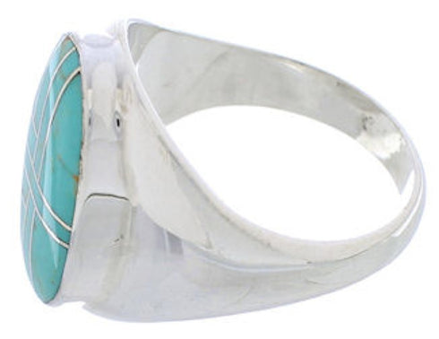 Genuine Sterling Silver Jewelry Turquoise Ring Size 8-3/4 WX42162