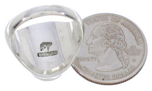 Genuine Sterling Silver Jewelry Turquoise Ring Size 8-3/4 WX42162