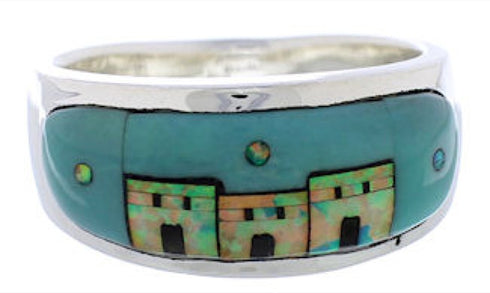 Native American Design Multicolor Jewelry Ring Size 9-1/4 TX42033