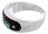 Native American Design Silver Black Jade Opal Ring Size 12-1/4 TX42107