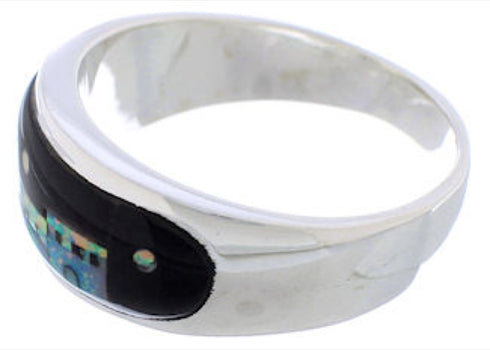 Silver Multicolor Native American Design Ring Size 12-1/4 TX42176