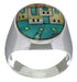 Native American Design Silver Multicolor Ring Size 10-1/2 TX42199