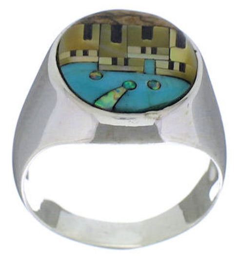 Southwest Native American Design Multicolor Ring Size 11-1/4 TX42215