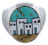 Southwest Native American Design Multicolor Ring Size 12-1/2 TX42219