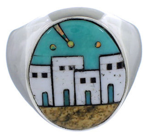 Southwest Native American Design Multicolor Ring Size 11-1/4 TX42222