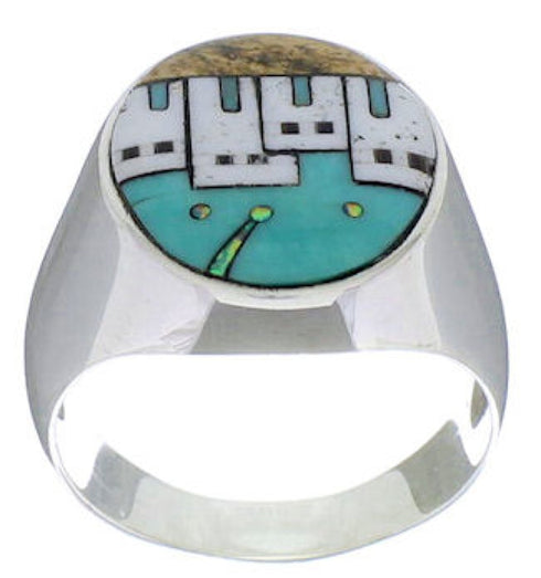 Southwest Native American Design Multicolor Ring Size 11-1/4 TX42222