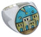 Southwest Native American Design Multicolor Ring Size 11-1/4 TX42223