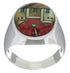 Native American Design Multicolor Silver Ring Size 9-3/4 TX42273