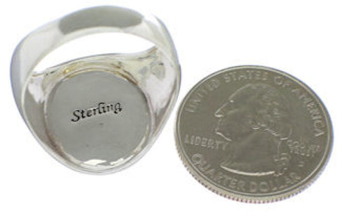 Native American Design Multicolor Silver Ring Size 9-3/4 TX42273