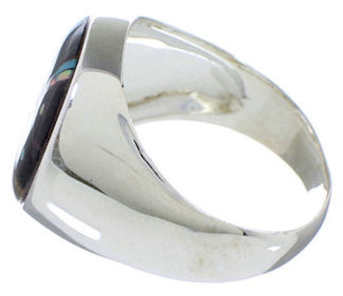 Native American Pueblo Multicolor Silver Ring Size 12-1/4 TX42289