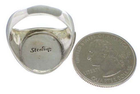 Native American Pueblo Multicolor Silver Ring Size 12-1/4 TX42289