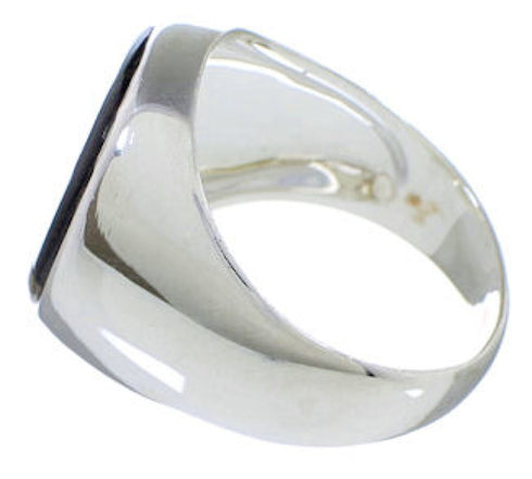 Native American Pueblo Multicolor Silver Ring Size 12-1/4 TX42290