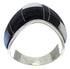 Mother Of Pearl And Black Jade Silver Ring Size 6-3/4 TX42302
