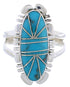 Southwestern Sterling Silver Turquoise Jewelry Ring Size 8-1/2 TX28395