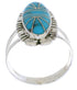 Southwestern Sterling Silver Turquoise Jewelry Ring Size 8-1/2 TX28395