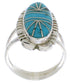 Sterling Silver Turquoise Inlay Jewelry Ring Size 5-3/4 TX28398