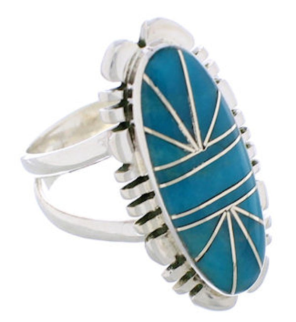 Sterling Silver Turquoise Inlay Southwest Ring Size 4-3/4 TX28410