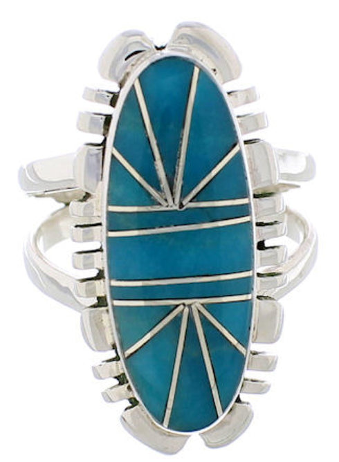 Sterling Silver Turquoise Inlay Southwest Ring Size 4-3/4 TX28410