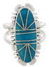 Sterling Silver Turquoise Inlay Southwest Ring Size 4-3/4 TX28410