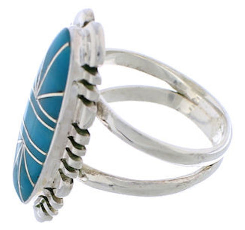 Sterling Silver Turquoise Inlay Southwest Ring Size 4-3/4 TX28410