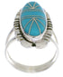 Southwestern Sterling Silver Turquoise Inlay Ring Size 4-3/4 TX28411