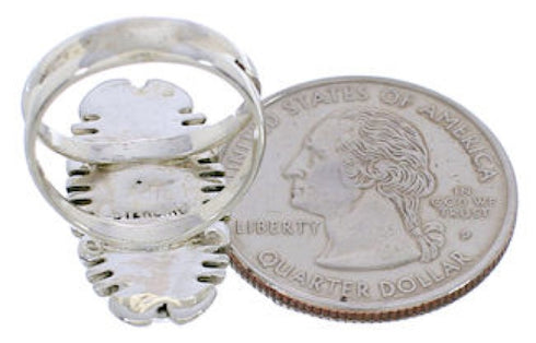 Southwestern Sterling Silver Turquoise Inlay Ring Size 4-3/4 TX28411