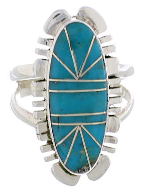 Sterling Silver Turquoise Ring Southwestern Jewelry Size 5-3/4 TX28415
