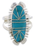 Sterling Silver Turquoise Ring Southwestern Jewelry Size 5-3/4 TX28415