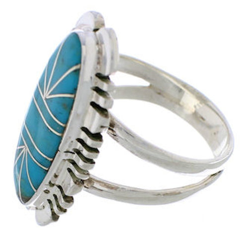 Sterling Silver Turquoise Ring Southwestern Jewelry Size 5-3/4 TX28415
