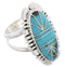 Sterling Silver Turquoise Inlay Jewelry Ring Size 4-3/4 TX28418