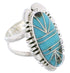 Sterling Silver Turquoise Inlay Jewelry Ring Size 4-3/4 TX28418