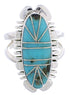 Sterling Silver Turquoise Inlay Jewelry Ring Size 4-3/4 TX28418