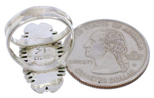 Sterling Silver Turquoise Inlay Jewelry Ring Size 4-3/4 TX28418