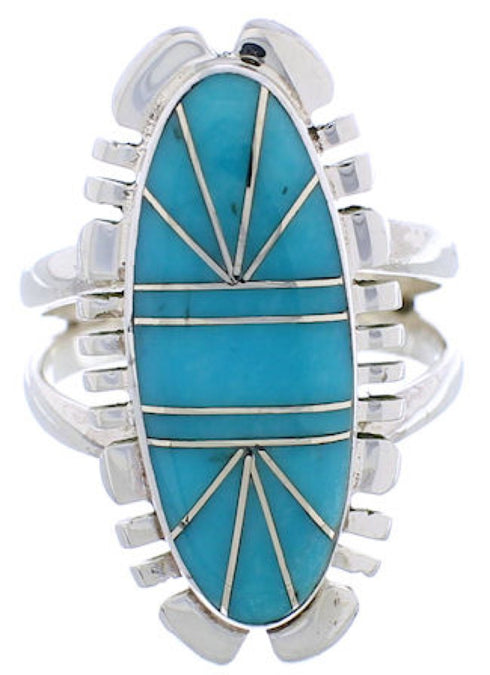 Sterling Silver Turquoise Southwestern Jewelry Ring Size 5-1/4 TX28423