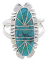 Sterling Silver Turquoise Southwest Inlay Ring Size 7-1/4 TX28427