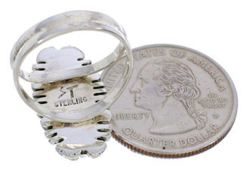 Sterling Silver Turquoise Southwest Inlay Ring Size 7-1/4 TX28427