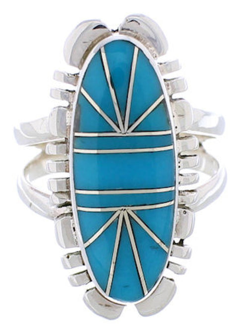 Turquoise Sterling Silver Jewelry Southwestern Ring Size 5-1/4 TX28482
